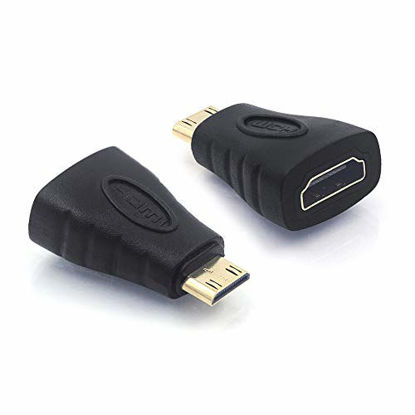 Picture of VCE 2-Pack HDMI Mini Adapter Gold Plated Mini HDMI to Standard HDMI Connector 4K Compatible for Camera, Camcorder, DSLR, Tablet, Video Card
