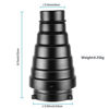 Picture of Neewer Large Aluminium Alloy Conical Snoot Kit with Honeycomb Grid and 5 Pieces Color Gel Filters for Bowens Mount Studio Strobe Monolight Photography Flash Light