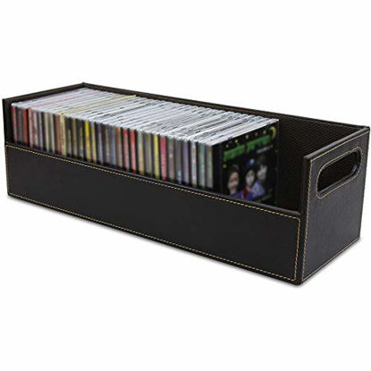 Picture of CD Storage Box with Powerful Magnetic Opening - CD Tray Holds 40 CD Cases for Media Shelf Storage and Organization