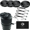 Picture of 52mm Lens Cap Bundle - 4 Snap-on Lens Caps for DSLR Cameras - 4 Lens Cap Keepers - Microfiber Cleaning Cloth Included - Compatible Nikon, Canon, Sony Cameras (52mm)