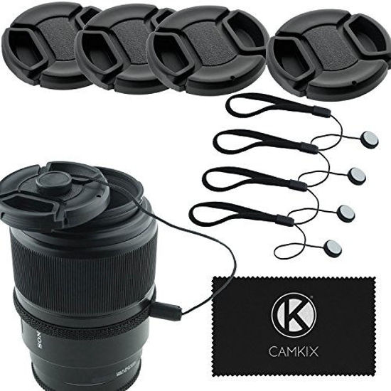 Picture of 52mm Lens Cap Bundle - 4 Snap-on Lens Caps for DSLR Cameras - 4 Lens Cap Keepers - Microfiber Cleaning Cloth Included - Compatible Nikon, Canon, Sony Cameras (52mm)