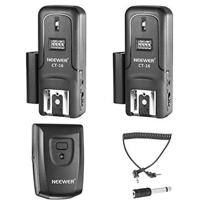 Picture of Neewer 16 Channels Wireless Radio Flash Speedlite Studio Trigger Set, Including (1) Transmitter and (2) Receivers, Fit for Canon Nikon Pentax Olympus Panasonic DSLR Cameras (CT-16)