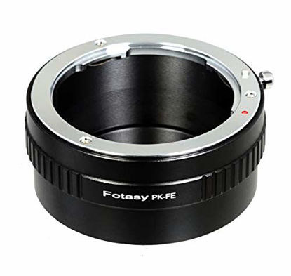 Picture of Fotasy Manual PK Lens to Sony FE Mount Adapter, K-Mount E Adapter, Compatible w Pentax K Lens & Sony Alpha a7 II a7 III a7R a7R II a7R III a7S II III a9 a7R IV a6600 a6500 a6400 a6300 a6100 a6000