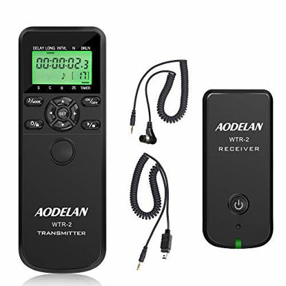 Picture of AODELAN WTR2 Wireless Shutter Release Timer Remote Control for Nikon Z6, Z7, Coolpix P1000, D850, D810, D700, D4, D5, D4s, D3100, D5000, D7200, D600, D610, D750, D3200, D3300; Replace MC-DC2, MC-36