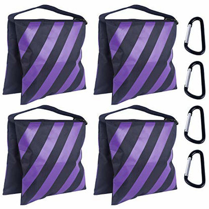 Picture of ABCCANOPY Sandbag Saddlebag Design 4 Weight Bags for Photo Video Studio Stand,Backyard,Outdoor Patio,Sports (Purple)