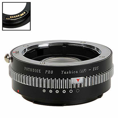 Picture of Fotodiox Pro Lens Mount Adapter Compatible with Yashica 230 AF SLR Lens to Canon EOS (EF, EF-S) Mount D/SLR Camera Body - with Gen10 Focus Confirmation Chip and Built-in Aperture Control Dial