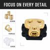 Picture of LEIGESAUDIO 0/2/4 Gauge in 0/2/4 Gauge Out Copper Amp Power Distribution Block for Car Audio Splitter (2WAY)