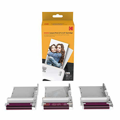 Picture of 60 Pack of Kodak 4PASS 2.1"x3.4" Cartridge, All-in-One Paper and Color Ribbon Cartridge Refill - Compatible with Kodak Mini 2, Mini 2 Plus, Mini 2 Retro, Mini Shot, Mini Shot 2 Retro - ICRG-260