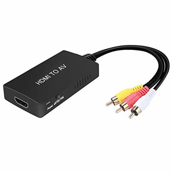 HDMI to RCA, HDMI to AV,1080P HDMI to 3RCA CVBs Composite Video Audio  Converter Adapter Supports PAL/NTSC for  Fire TV Stick, Roku,  Chromecast, Apple TV, PC, Laptop, Xbox, HDTV, DVD 