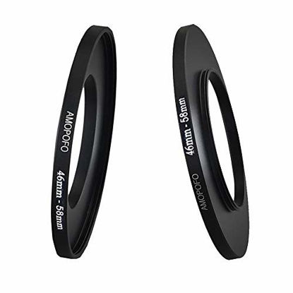 Picture of Metal Step Up Ring Adapter 46mm to 58mm Step-Up Lens Adapter Ring for Filters UV,ND,CPL Camera Filters, Compatible with All 46mm Camera Lenses & 58mm Accessories