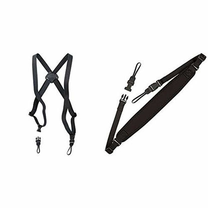 Picture of OP/TECH USA Bino/Cam Harness & USA Super Classic Strap - UNI Loop - Padded Neoprene Neck Strap with Control-Stretch System and Quick Disconnects (Black)