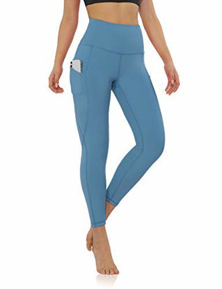 Picture of ODODOS Women's 7/8 Yoga Leggings with Pockets, High Waisted Workout Sports Running Tights Athletic Pants-Inseam 25", Dream Blue, Medium