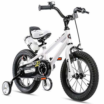 Picture of RoyalBaby Kids Bike Boys Girls Freestyle BMX Bicycle with Training Wheels Gifts for Children Bikes 12 Inch White