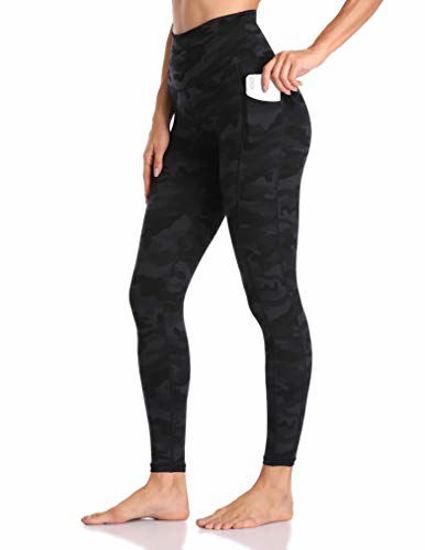 GetUSCart- Colorfulkoala Women's High Waisted Yoga Pants 7/8 Length  Leggings with Pockets (XS, Deep Grey Camo)