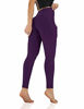 Picture of ODODOS Women's High Waisted Yoga Pants with Pocket, Workout Sports Running Athletic Pants with Pocket, Full-Length,DeepPurple,Large