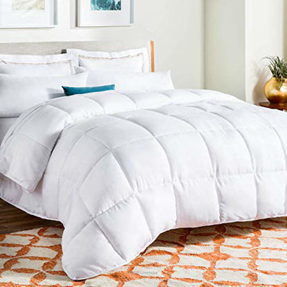 Picture of LINENSPA All-Season White Down Alternative Quilted Comforter - Corner Duvet Tabs - Hypoallergenic - Plush Microfiber Fill - Machine Washable - Duvet Insert or Stand-Alone Comforter - Twin XL