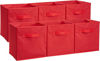 Picture of Amazon Basics Collapsible Fabric Storage Cubes Organizer with Handles, Red - Pack of 6