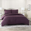 Picture of Nestl Duvet Cover 3 Piece Set - Ultra Soft Double Brushed Microfiber Hotel Collection - Comforter Cover with Button Closure and 2 Pillow Shams, Eggplant - King 90"x104"