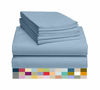Picture of LuxClub 7 PC Sheet Set Bamboo Sheets Deep Pockets 18" Eco Friendly Wrinkle Free Sheets Hypoallergenic Anti-Bacteria Machine Washable Hotel Bedding Silky Soft - Sky Split King