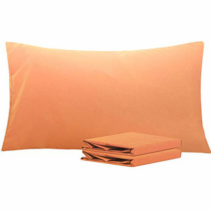 Picture of NTBAY King Pillowcases Set of 2, 100% Brushed Microfiber, Soft and Cozy, Wrinkle, Fade, Stain Resistant with Envelope Closure, 20 x 40 Inches, Pale Orange