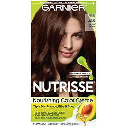 Picture of Garnier Nutrisse Nourishing Hair Color Creme, 413 Bronze Brown (Packaging May Vary)