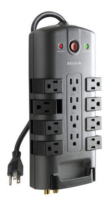 Picture of Belkin 12-Outlet Pivot-Plug Power Strip Surge Protector, 8ft Cord(4,320 Joules)