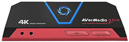 Picture of AVerMedia Live Gamer Portable 2 Plus, 4K Pass-Through, 4K Full HD 1080p60 USB Game Capture, Ultra Low Latency, Record, Stream, Plug & Play, Party Chat for XBOX, PlayStation, Nintendo Switch (GC513)
