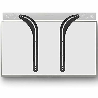 Picture of WALI Universal Sound Bar Mount Bracket for Mounting Above or Under TV, Fits 32 to 70 inch TVs, 33 lbs. Weight Capacity (SBR201), Black