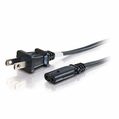Picture of C2G Power Cord, Universal Power Cord, 2-Slot Non-Polarized, 14 AWG, Black, 6 Feet (1.82 Meters), Cables to Go 27398