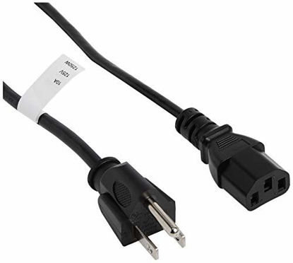 Picture of StarTech.com 6ft Standard Computer Power Cord (NEMA 5-15 to IEC 60320 C13) - 18 AWG Replacement IBM AC Power Cable for PC or Monitor -125V, 10A (PXT101),Black
