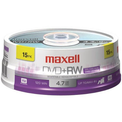 Picture of DVD+RW Discs, 4.7GB, 4X, Spindle, Silver, 15/Pack, Sold as 1 Package