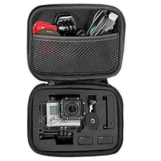 TEKCAM Carrying Case Waterproof EVA Protective Bag Compatible with Gopro Hero 6 5/ AKASO/APEMAN/DBPOWER/Campark/Crosstour 4K Action Camera Ideal for Travel Home Storage Camouflage Medium Case 