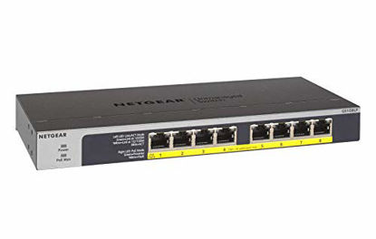 Picture of NETGEAR 8-Port Gigabit Ethernet Unmanaged PoE Switch (GS108LP) - with 8 x PoE+ @ 60W Upgradeable, Desktop/Rackmount, and ProSAFE Limited Lifetime Protection