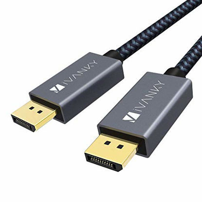 Picture of DisplayPort to DisplayPort Cable 10ft, iVANKY 4K DisplayPort 1.2 Cable [4K@60Hz, 2K@165Hz, 2K@144Hz], Nylon Braided High Speed DP Cable, Compatible with PC, Laptop, TV - Grey