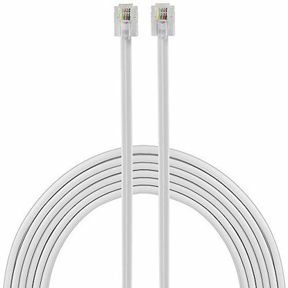 Picture of Power Gear Telephone Line Cord, 100 Feet, Phone Cord, Modular Jack Ends, Works for Phone, Modem or Fax Machine, for Use in Home or Office, White, 27638