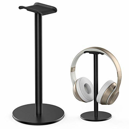 Picture of Full Aluminum Headphone Stand Headset Holder Gaming Headset Holder with Non-Slip Silicone Earphone Stand for All Headphone Sizes (Black)