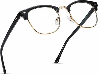 Picture of AOMASTE Blue Light Blocking Glasses Retro Semi Rimless UV400 Clear Lens Computer Eyewear For Men Women