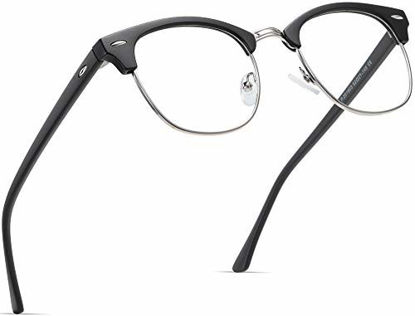 Picture of AOMASTE Blue Light Blocking Glasses Retro Semi Rimless UV400 Clear Lens Computer Eyewear for Men Women