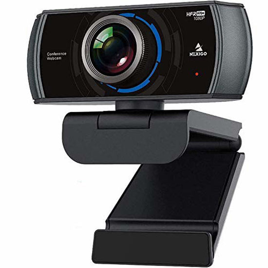 Picture of 1080P 60FPS Webcam with Microphone, 2021 NexiGo N980P HD USB Computer Camera, Built-in Dual Noise Reduction Mics, 120 Degrees Wide-Angle for Zoom/Skype/FaceTime/Teams, PC Mac Laptop Desktop