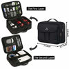 Picture of Matein Electronics Organizer, Waterproof Travel Electronic Accessories Case Portable Double Layer Cable Storage Bag for Cord, Charger, Power Bank, Flash Drive, Phone, Ipad Mini, SD Card, Tablet, Black