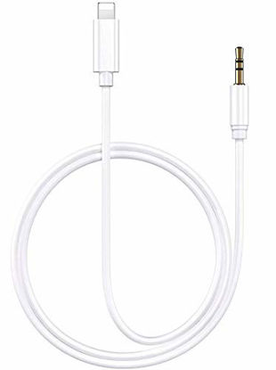 Picture of [Apple MFi Certified] iPhone Aux Cord for Car, Veetone Lightning to 3.5 mm Headphone Jack Adapter Male Aux Stereo Audio Cable Compatible with iPhone SE/11/11 Pro/XS/XR/X 8 7 iPad/iPod (3.3FT White)