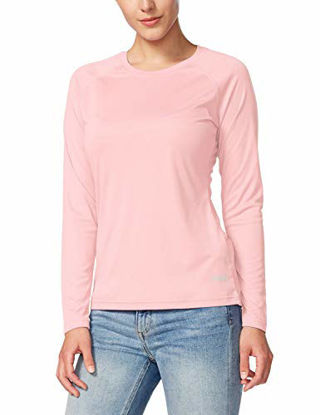 Picture of BALEAF Women's UPF 50+ Sun Protection T-Shirt SPF Long/Short Sleeve Dri Fit Lightweight Shirt Outdoor Hiking Seashell Pink Size XL