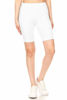 Picture of Leggings Depot LBK128-WHITE-M High Waist Solid Biker Shorts, Medium