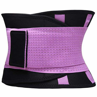 Picture of VENUZOR Waist Trainer Belt for Women - Waist Cincher Trimmer - Slimming Body Shaper Belt - Sport Girdle Belt (UP Graded)(Purple,Medium)