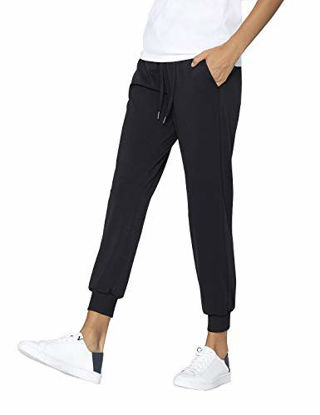 Picture of AJISAI Womens Joggers Pants Drawstring Running Sweatpants with Pockets Lounge Wear Black XS