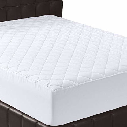 Picture of Utopia Bedding Quilted Fitted Mattress Pad (Full) - Mattress Cover Stretches up to 16 Inches Deep - Mattress Topper