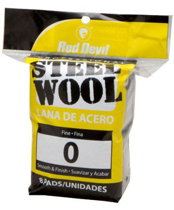 Picture of Red Devil 0323, 0 Fine, (Pack of 8) Steel Wool, 8 Pads, Gray