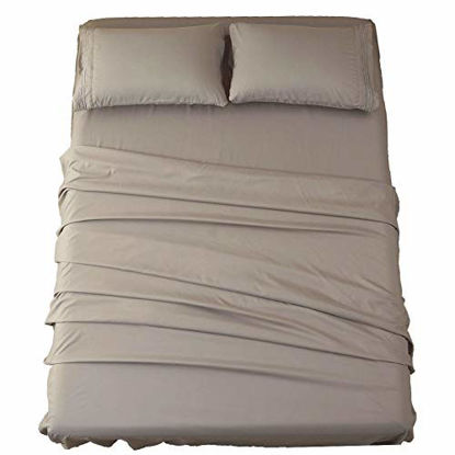 Picture of Sonoro Kate Bed Sheet Set Super Soft Microfiber 1800 Thread Count Luxury Egyptian Sheets 18-Inch Deep Pocket Wrinkle and Hypoallergenic-3 Piece(Twin Grey) 