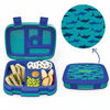 Picture of Bentgo Kids Prints (Sharks) - Leak-Proof, 5-Compartment Bento-Style Kids Lunch Box - Ideal Portion Sizes for Ages 3 to 7 - BPA-Free and Food-Safe Materials