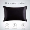 Picture of Bedsure Satin Pillowcase for Hair and Skin, 2-Pack - King Size (20x36 inches) Pillow Cases - Satin Pillow Covers with Envelope Closure, Black